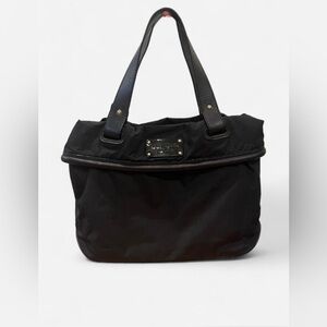 Kate Spade Nylon Black Tote Bag Leather Handles